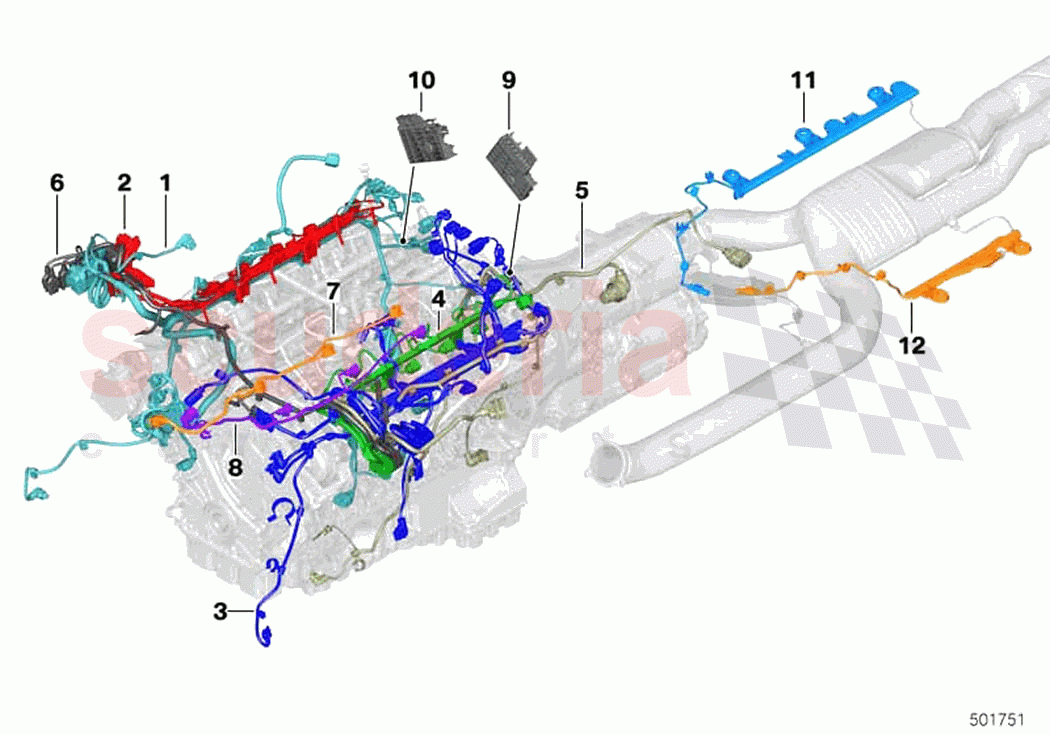 Engine wiring harness of Rolls Royce Rolls Royce Cullinan RR31(2017-2023)