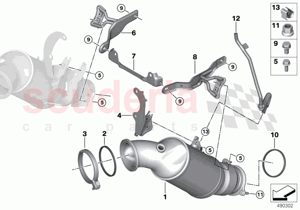 Engine compartment catalytic converter of Rolls Royce Rolls Royce Cullinan RR31(2017-2023)