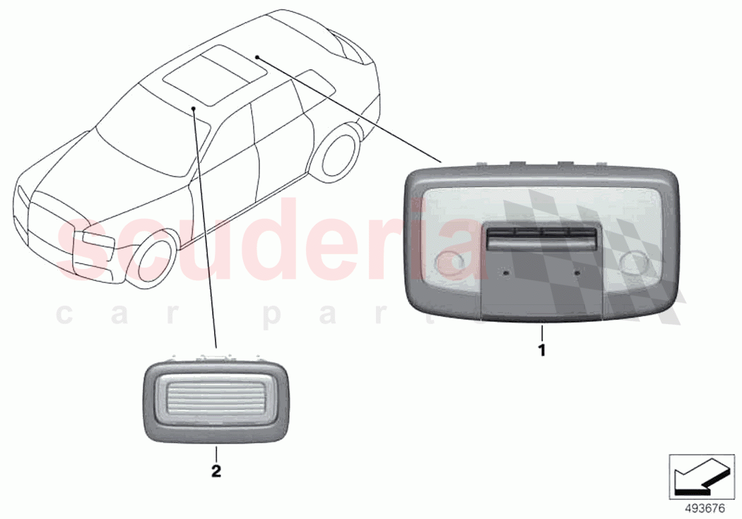 overhead interior light of Rolls Royce Rolls Royce Cullinan RR31(2017-2023)