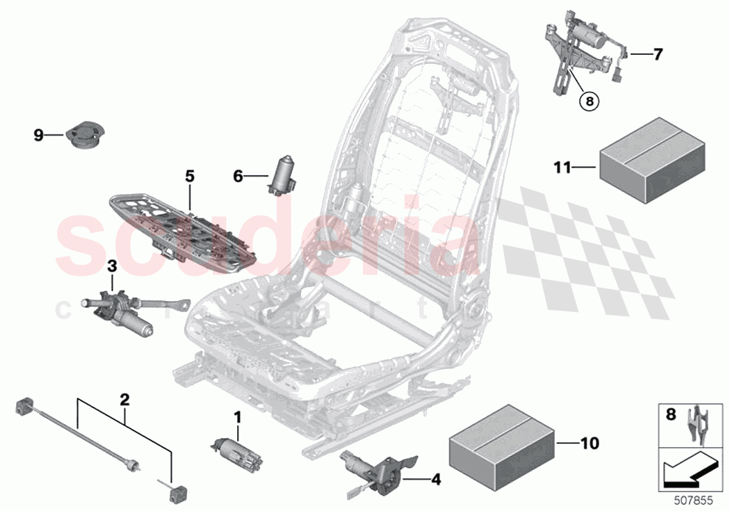 Seat front electrical system drives of Rolls Royce Rolls Royce Cullinan RR31(2017-2023)