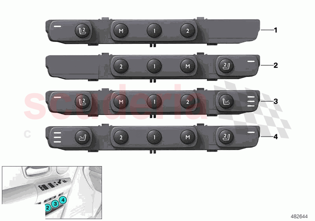 Seat functions driver s side of Rolls Royce Rolls Royce Cullinan RR31(2017-2023)