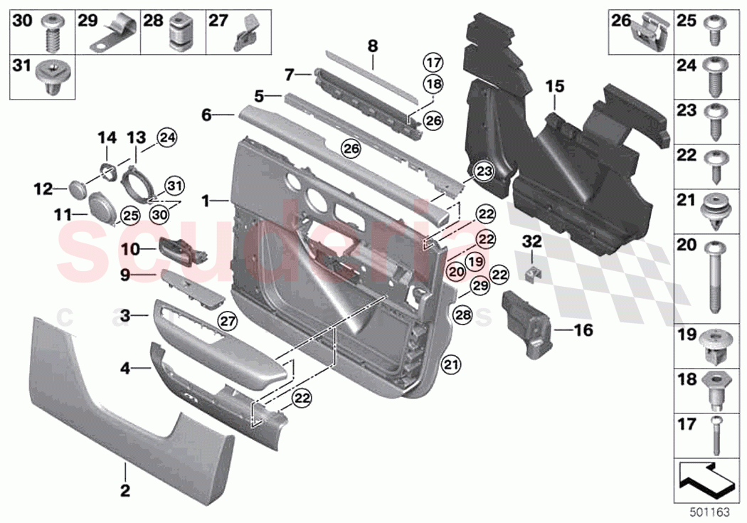 Door trim panel front of Rolls Royce Rolls Royce Cullinan RR31(2017-2023)