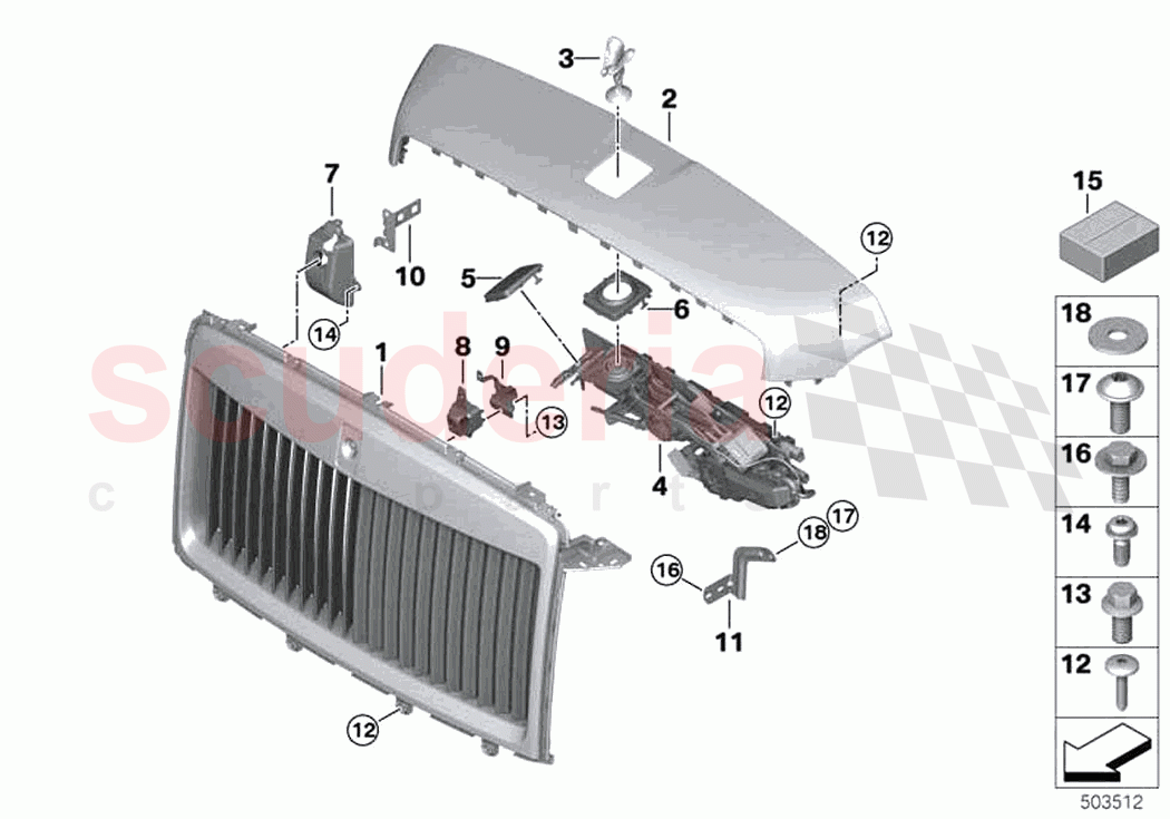 Radiator grill radiator figure of Rolls Royce Rolls Royce Cullinan RR31(2017-2023)