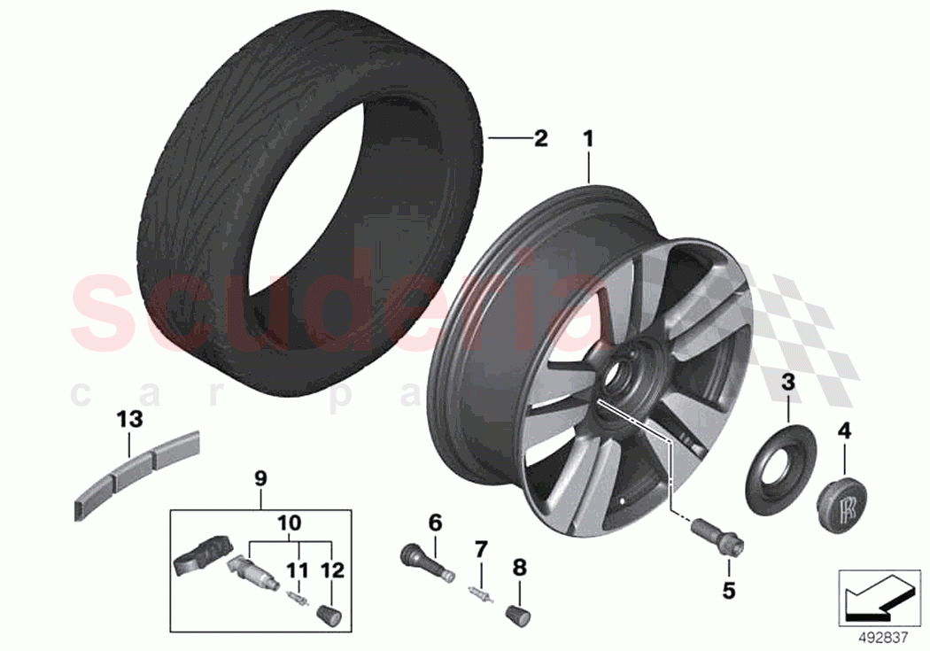 Light alloy wheel styling 723 of Rolls Royce Rolls Royce Cullinan RR31(2017-2023)