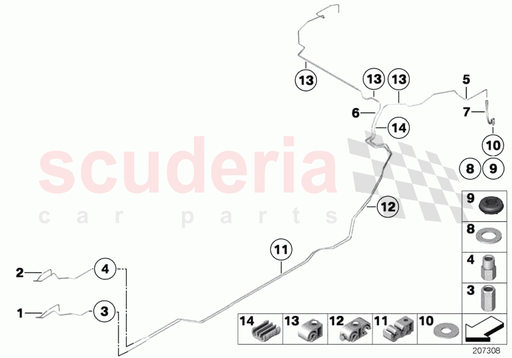 Brake pipe rear of Rolls Royce Rolls Royce Dawn RR6(2017-2023)