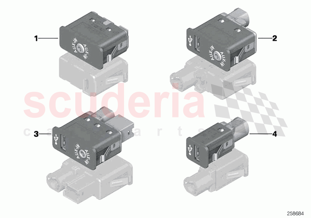 USB AUX IN socket of Rolls Royce Rolls Royce Dawn RR6(2017-2023)