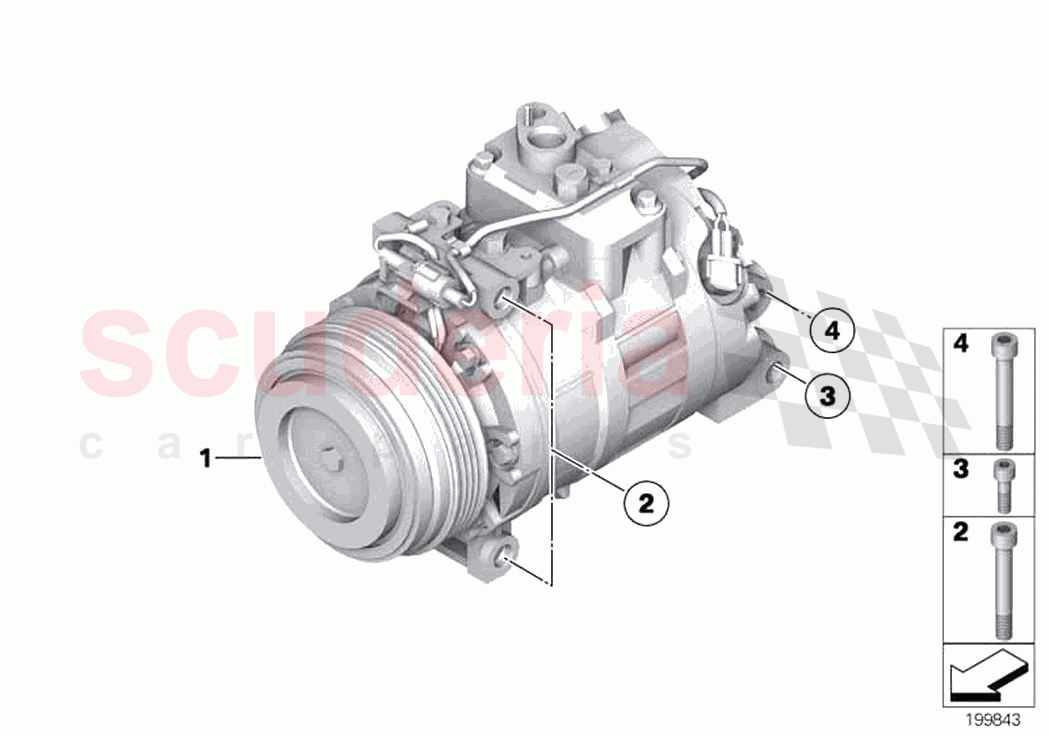 Air conditioner compressor mounting part of Rolls Royce Rolls Royce Dawn RR6(2017-2023)