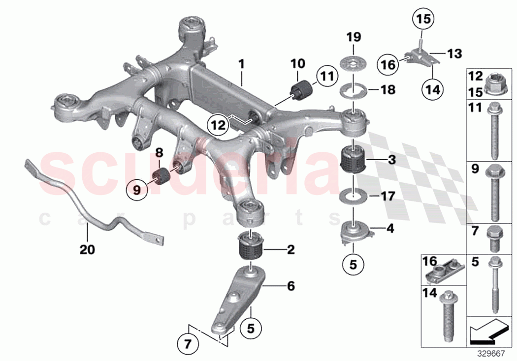 Rear axle carrier of Rolls Royce Rolls Royce Dawn RR6(2017-2023)