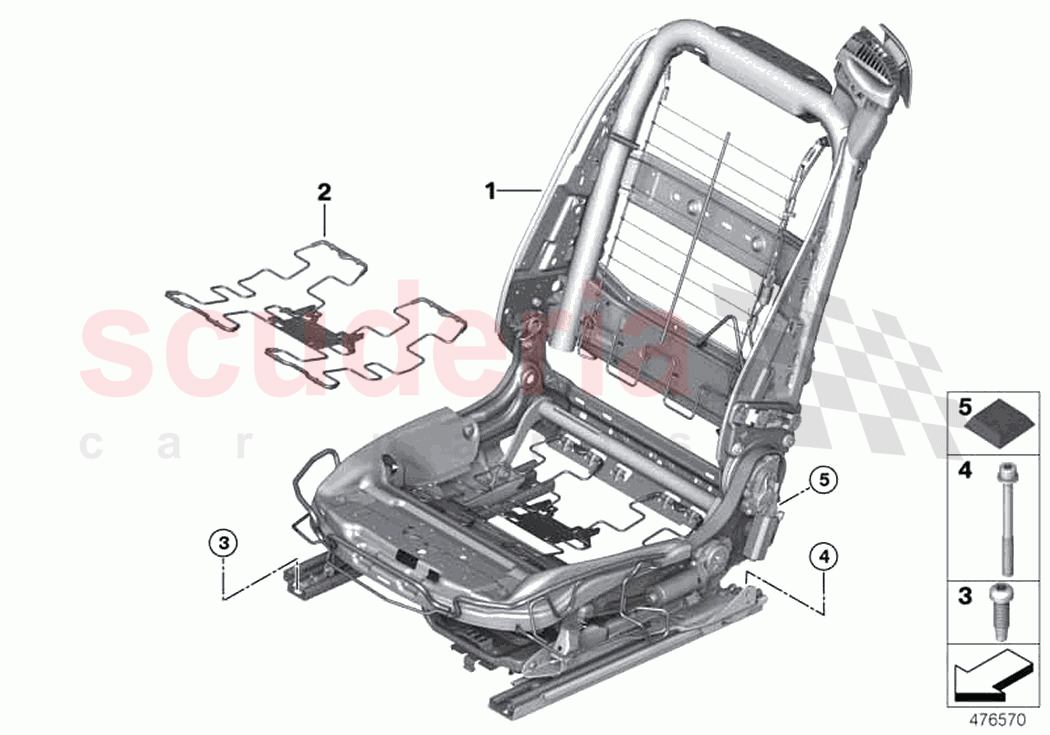 Front seat backrest frame of Rolls Royce Rolls Royce Dawn RR6(2017-2023)
