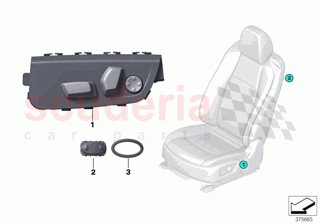 Seat adjustment switch front of Rolls Royce Rolls Royce Dawn RR6(2017-2023)