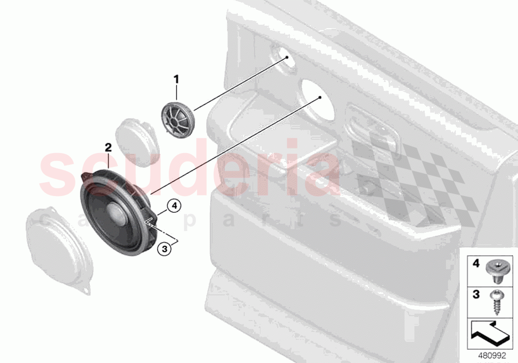 Single parts f rear door loudspeaker of Rolls Royce Rolls Royce Ghost Extended RR22(2019-2023)