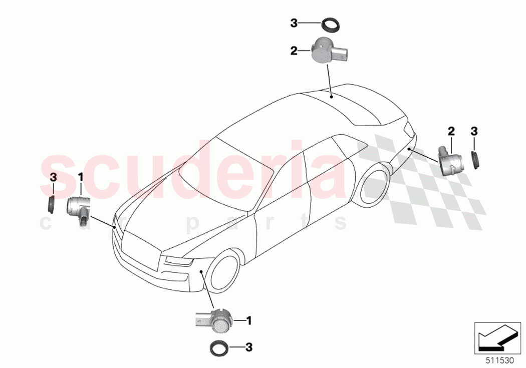 Ultrasonic sensor PMA of Rolls Royce Rolls Royce Ghost Extended RR22(2019-2023)