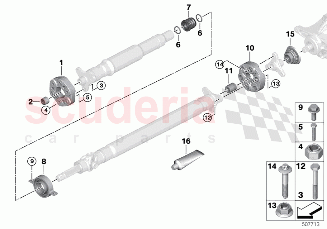 Drive shaft single components 4 wheel of Rolls Royce Rolls Royce Ghost Extended RR22(2019-2023)