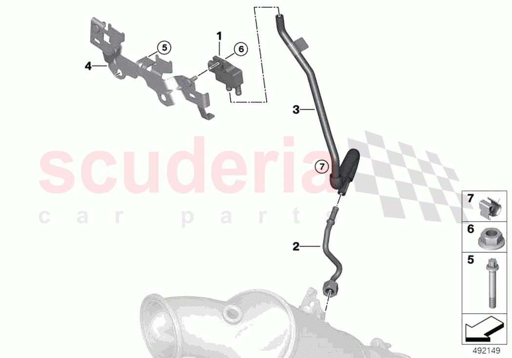 Petrol partic filter sens mounted parts of Rolls Royce Rolls Royce Ghost Extended RR22(2019-2023)