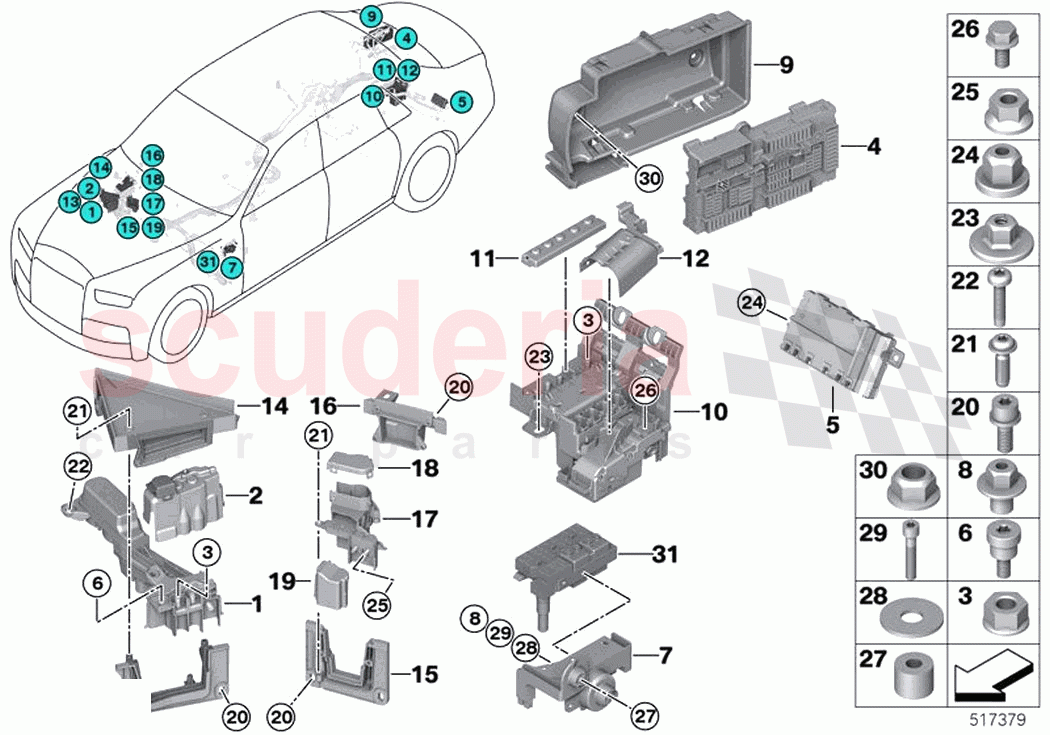 Power distribution box B distributor of Rolls Royce Rolls Royce Ghost Extended RR22(2019-2023)