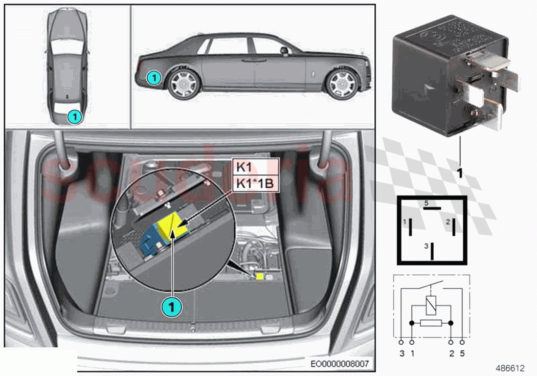 Relay axle air suspension K1 of Rolls Royce Rolls Royce Ghost Extended RR22(2019-2023)