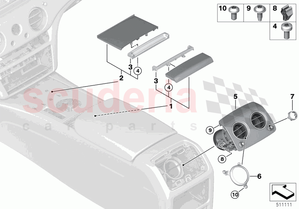 Decor trims centre console of Rolls Royce Rolls Royce Ghost Extended RR22(2019-2023)