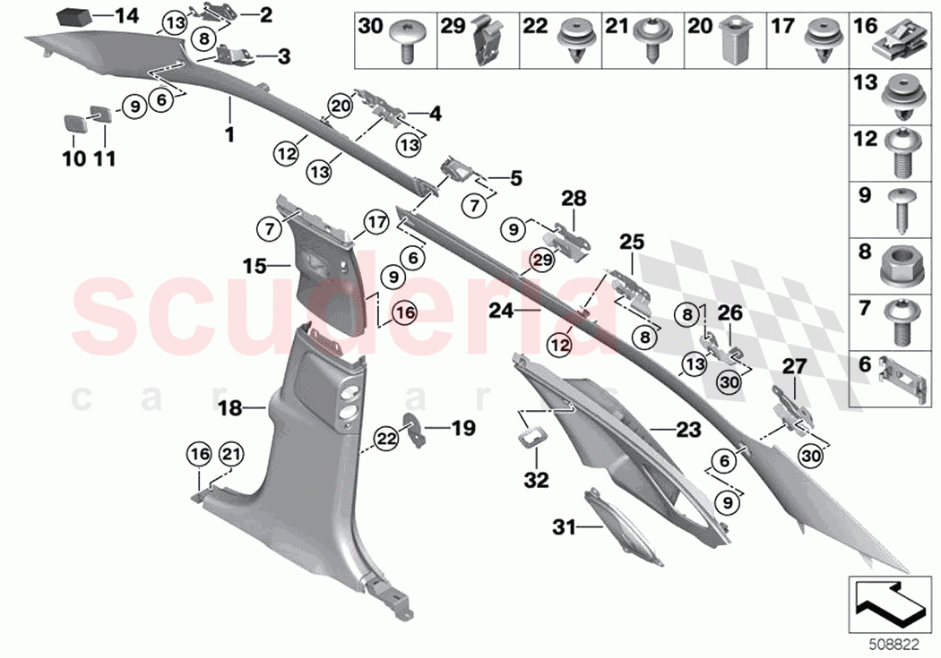 Trim panel A B C Column of Rolls Royce Rolls Royce Ghost Extended RR22(2019-2023)