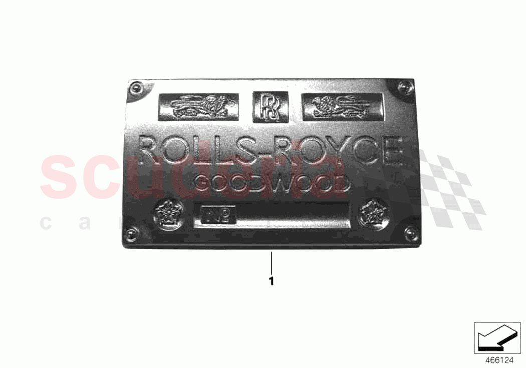 Vehicle ID number badge per order of Rolls Royce Rolls Royce Ghost Extended RR22(2019-2023)