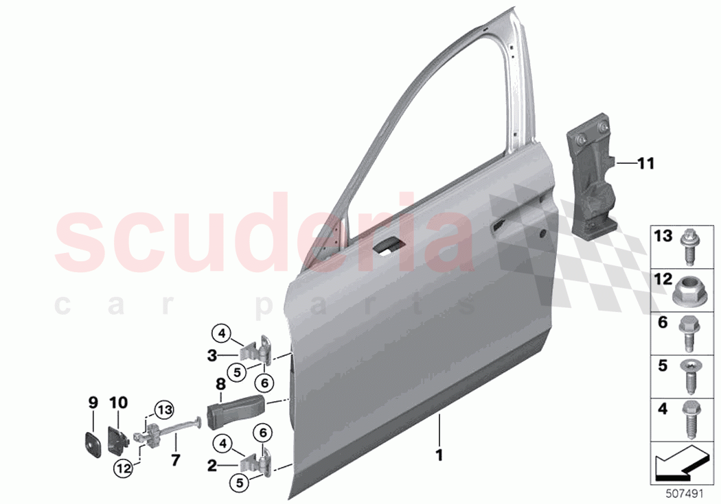 Front door hinge door brake of Rolls Royce Rolls Royce Ghost RR21(2019-2023)