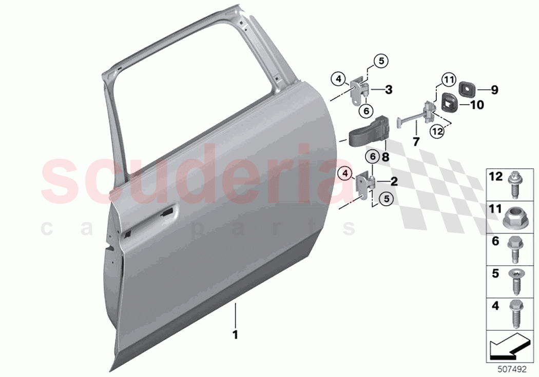 Rear door hinge door brake of Rolls Royce Rolls Royce Ghost RR21(2019-2023)