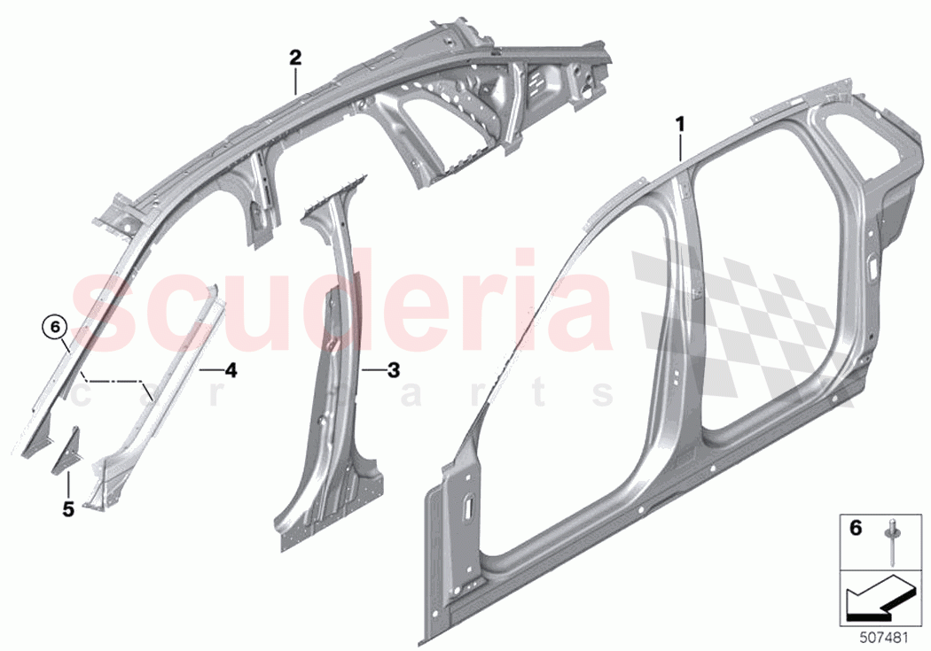 Side frame of Rolls Royce Rolls Royce Ghost RR21(2019-2023)