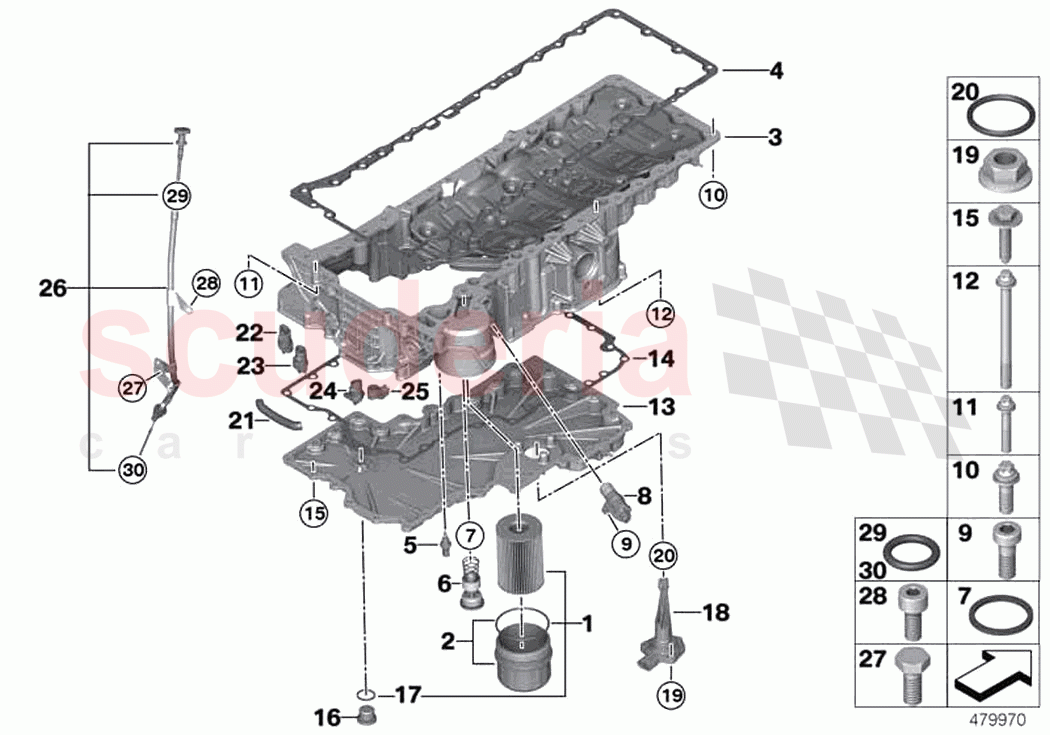 Oil sump oil filter oil measuring device of Rolls Royce Rolls Royce Ghost RR21(2019-2023)