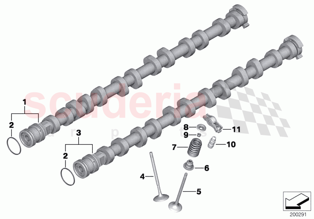 Valve timing gear camshaft valves of Rolls Royce Rolls Royce Ghost RR21(2019-2023)