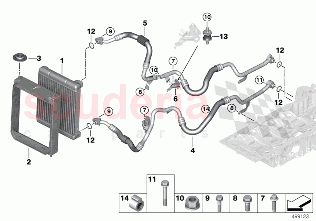 Engine oil cooler oil cooler line of Rolls Royce Rolls Royce Ghost RR21(2019-2023)
