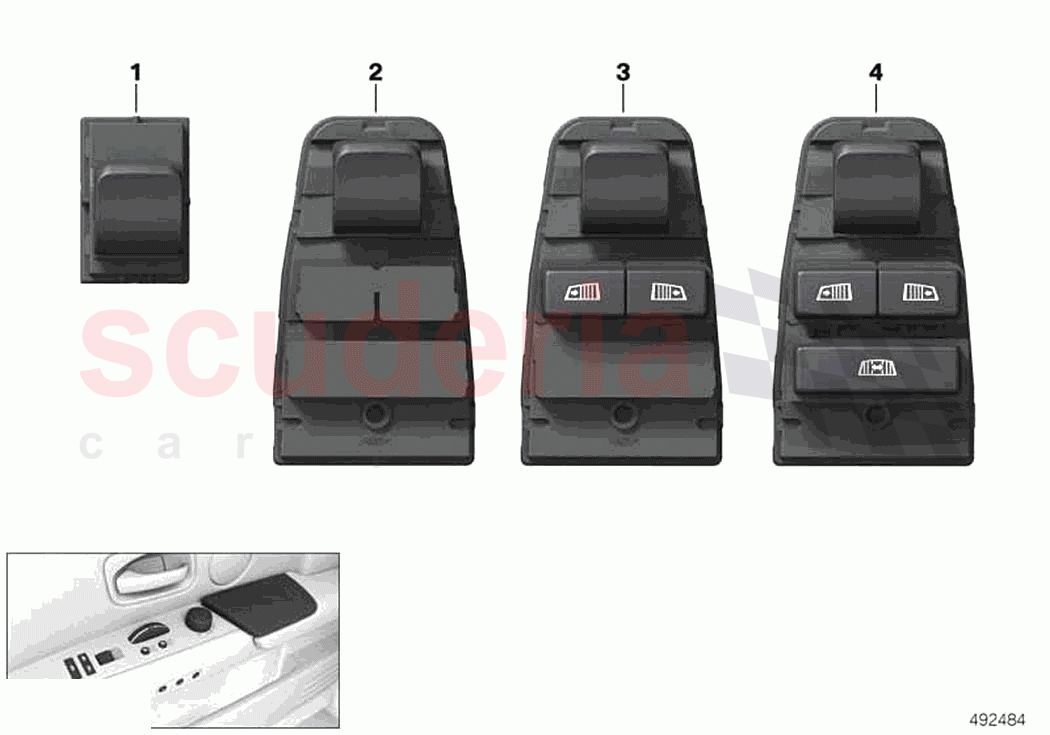 Switch power window fr pass rear comp of Rolls Royce Rolls Royce Ghost RR21(2019-2023)