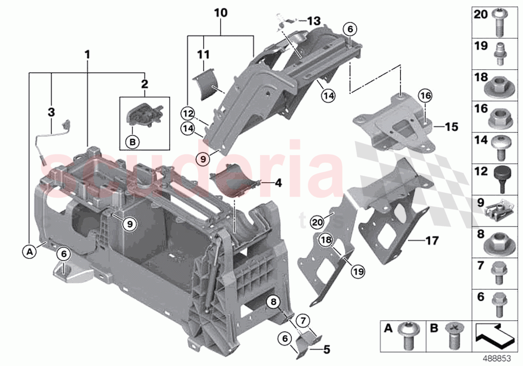 Centre console rear cabin of Rolls Royce Rolls Royce Ghost RR21(2019-2023)