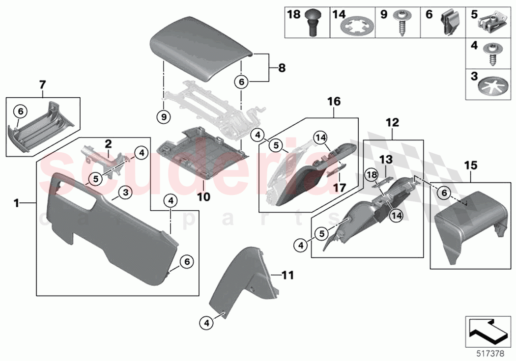 Mntg parts centre console rear comp of Rolls Royce Rolls Royce Ghost RR21(2019-2023)