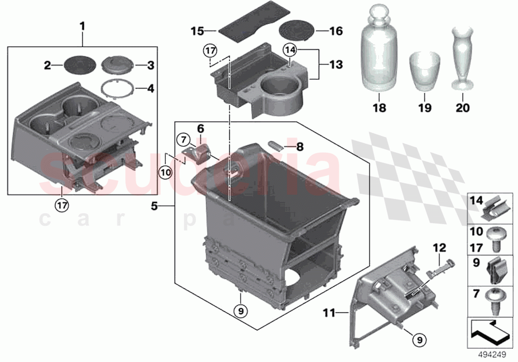 Storage comp cen console rear pass comp of Rolls Royce Rolls Royce Ghost RR21(2019-2023)