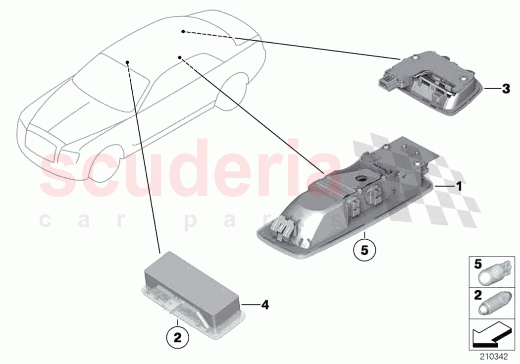 overhead interior light of Rolls Royce Rolls Royce Ghost RR4(2017-2019)