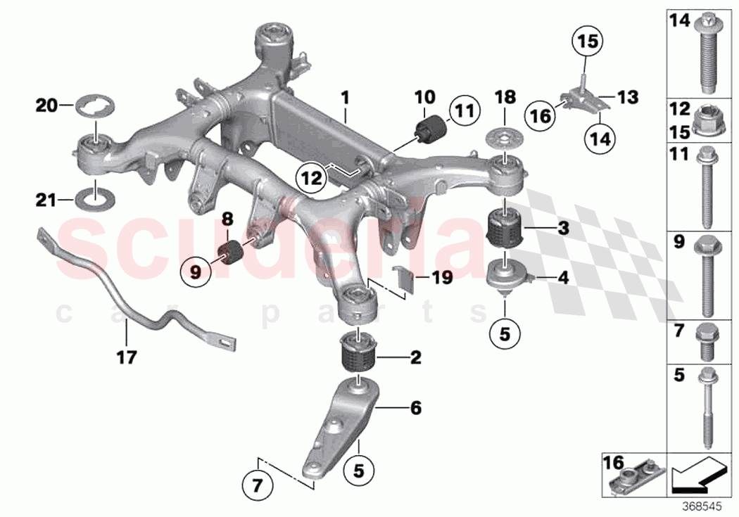 Rear axle carrier of Rolls Royce Rolls Royce Ghost RR4(2017-2019)