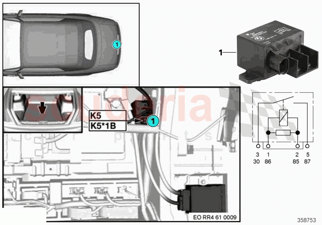 Relay electric fan motor K5 of Rolls Royce Rolls Royce Ghost RR4(2017-2019)