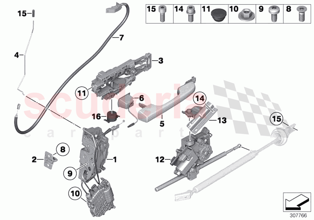 Locking system door rear of Rolls Royce Rolls Royce Ghost RR4(2017-2019)