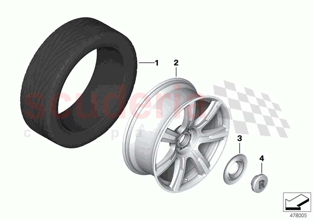 Light alloy wheel styling 603 of Rolls Royce Rolls Royce Ghost RR4(2017-2019)