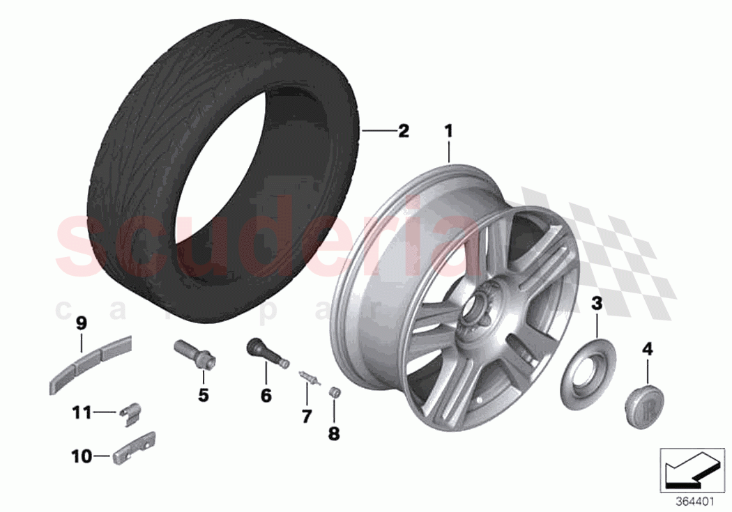 Light alloy wheel styling 615 of Rolls Royce Rolls Royce Ghost RR4(2017-2019)