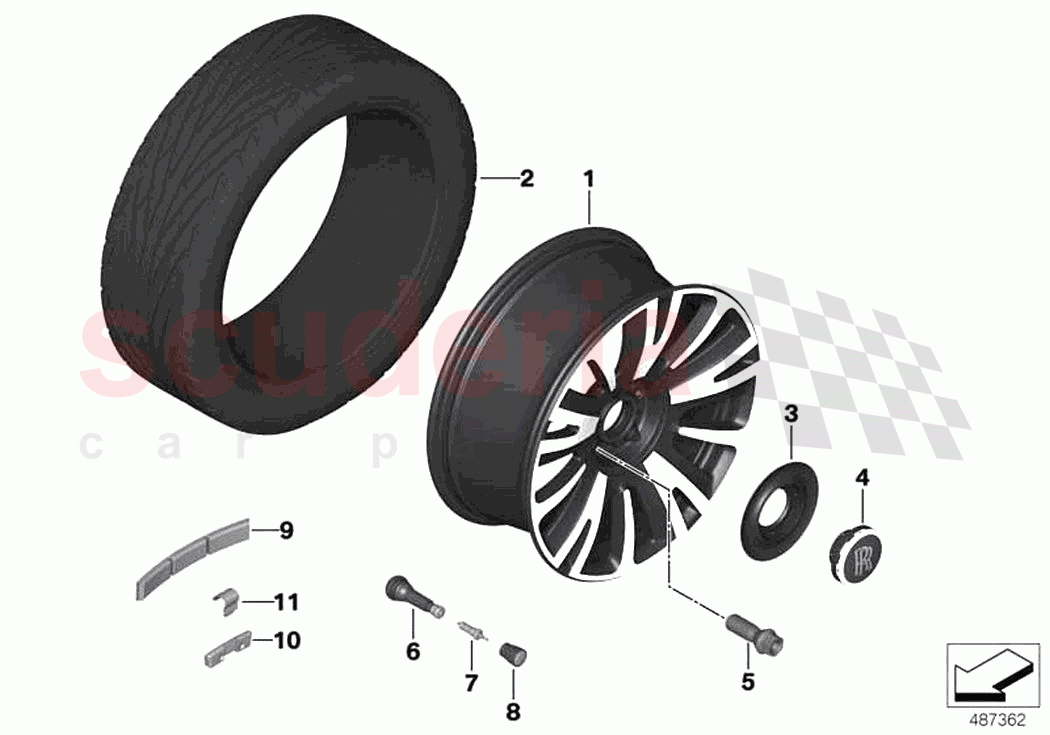 Light alloy wheel styling 709 of Rolls Royce Rolls Royce Ghost RR4(2017-2019)