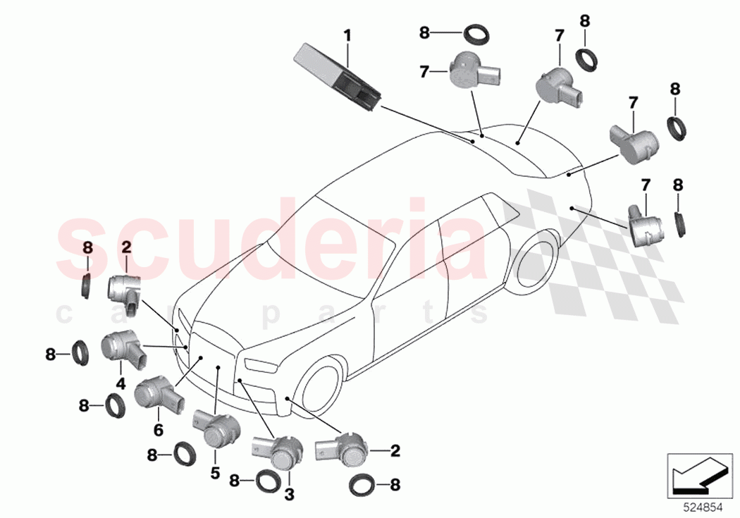 Park Distance Control PDC of Rolls Royce Rolls Royce Phantom Extended RR12(2017-2023)