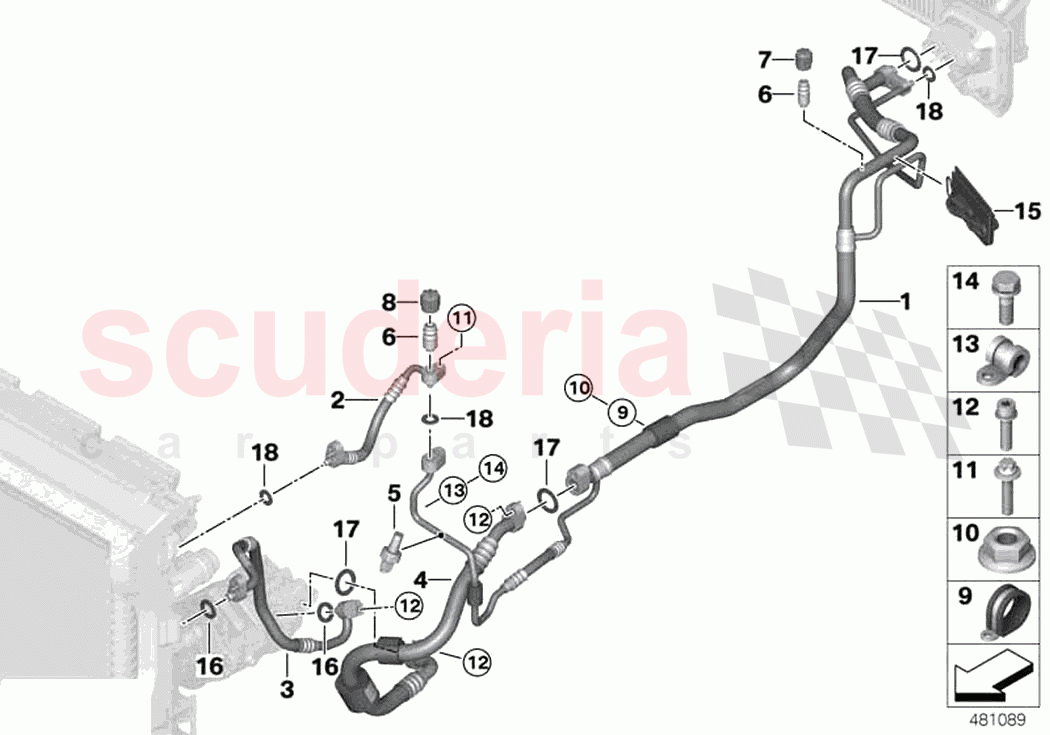 Coolant lines of Rolls Royce Rolls Royce Phantom Extended RR12(2017-2023)
