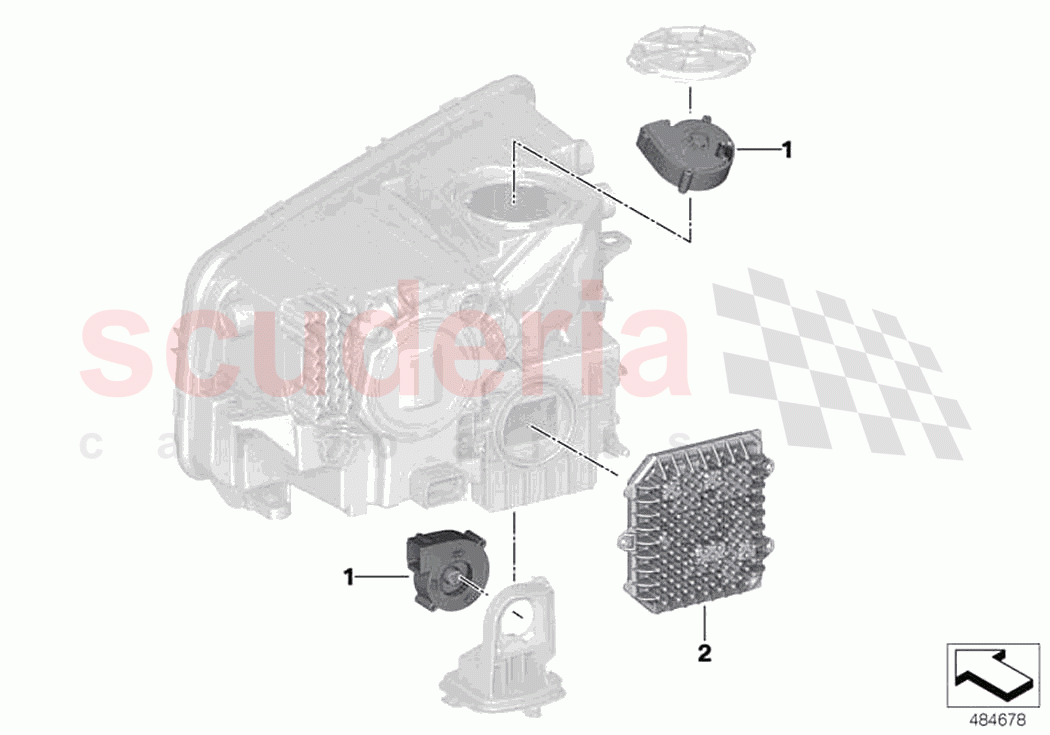 Electronic components headlight of Rolls Royce Rolls Royce Phantom Extended RR12(2017-2023)