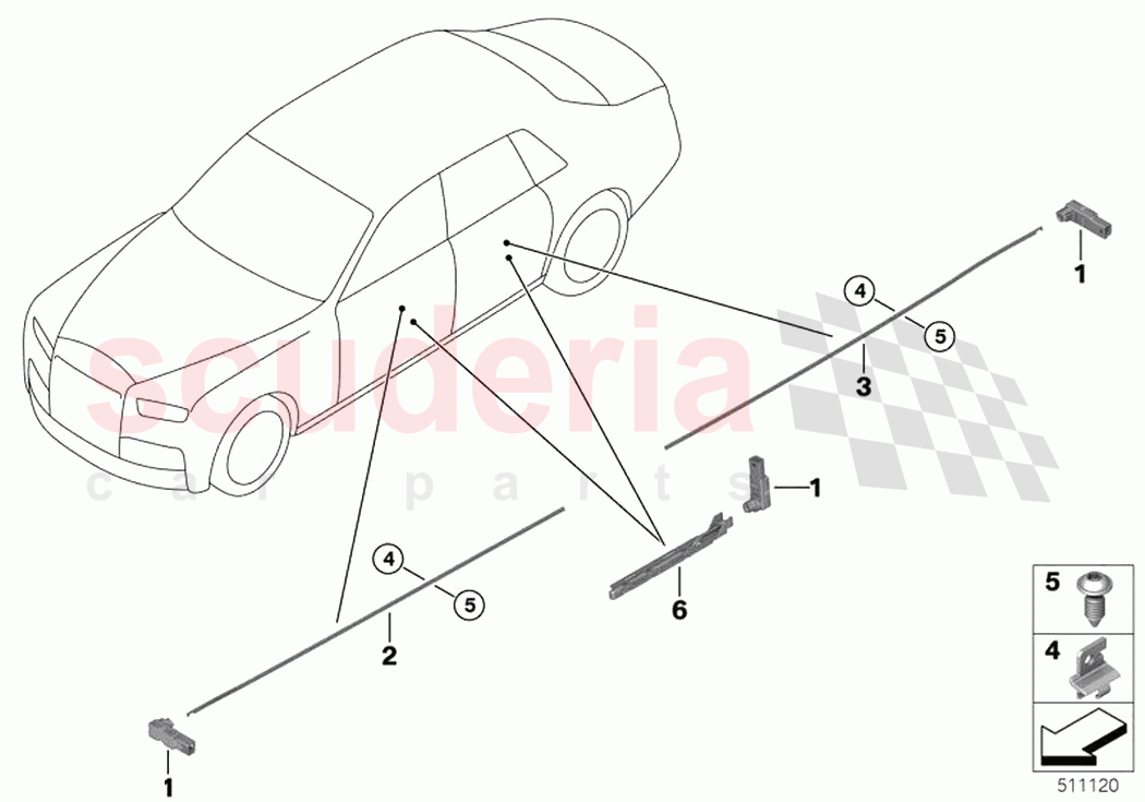 LED module fibre optic conductor door of Rolls Royce Rolls Royce Phantom RR11(2017-2023)