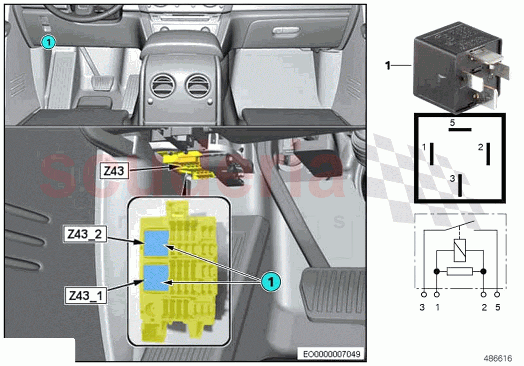 Relay terminal 30B Z43 of Rolls Royce Rolls Royce Phantom RR11(2017-2023)