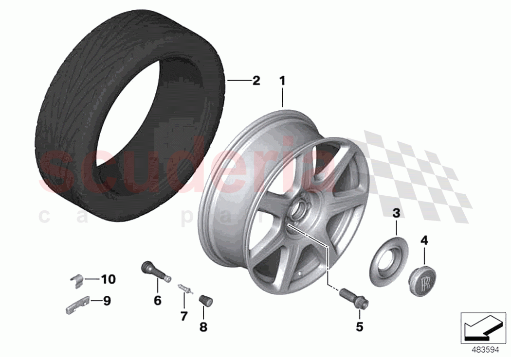 Light alloy wheel styling 677 of Rolls Royce Rolls Royce Phantom RR11(2017-2023)