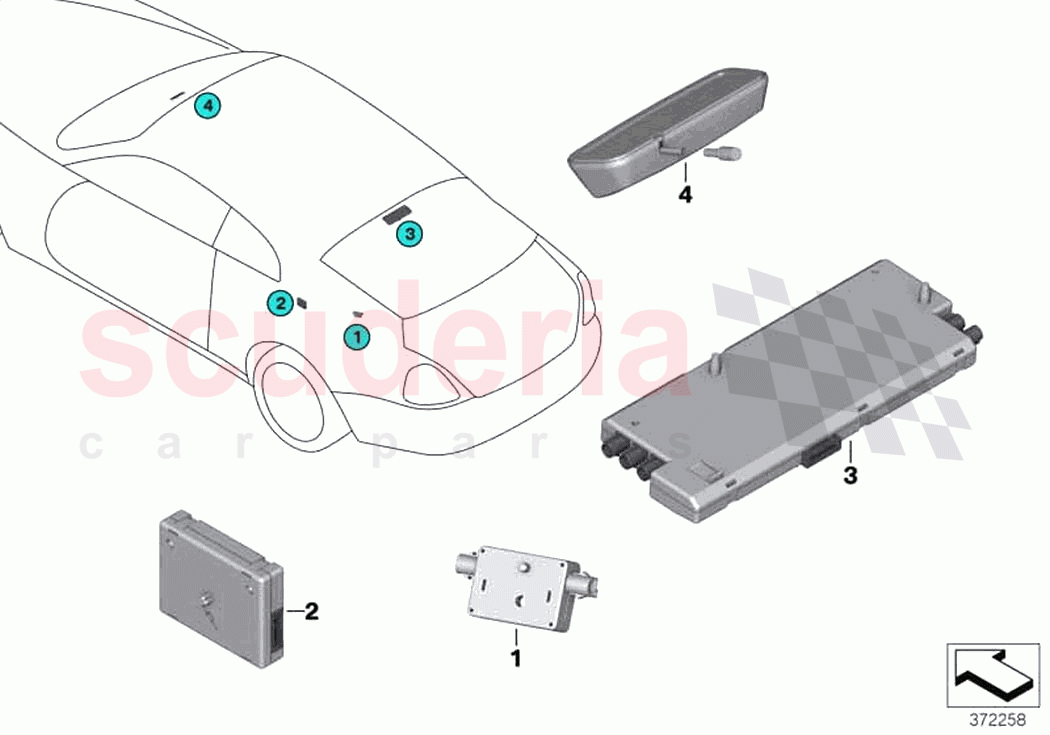 Single parts f antenna diversity of Rolls Royce Rolls Royce Wraith RR5(2017-2023)