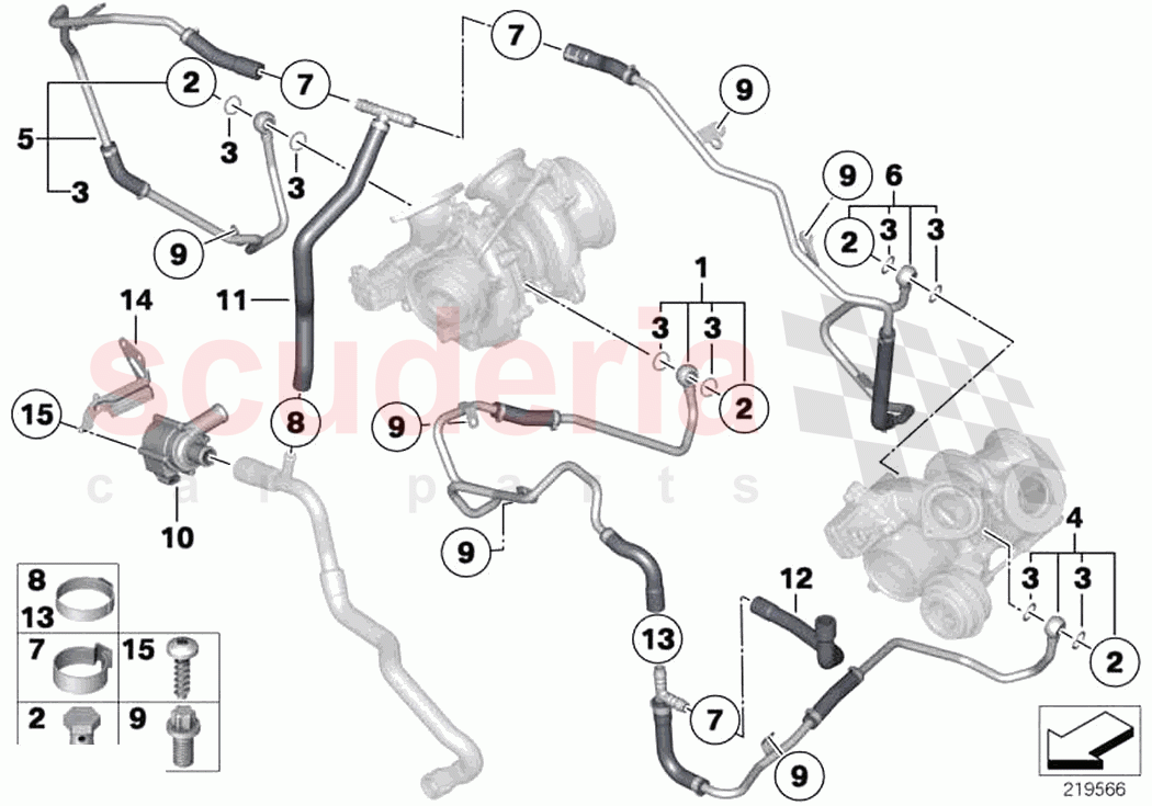 Cooling system exhaust turbocharger of Rolls Royce Rolls Royce Wraith RR5(2017-2023)