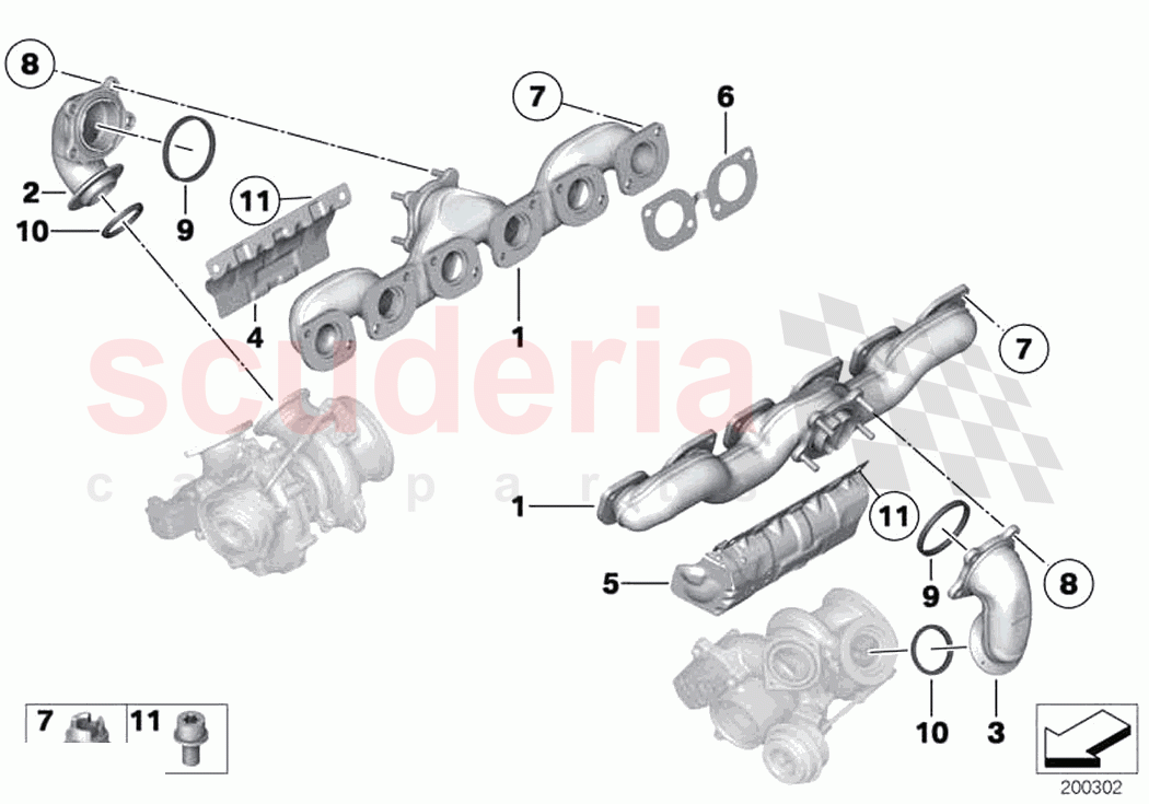 Exhaust manifold of Rolls Royce Rolls Royce Wraith RR5(2017-2023)