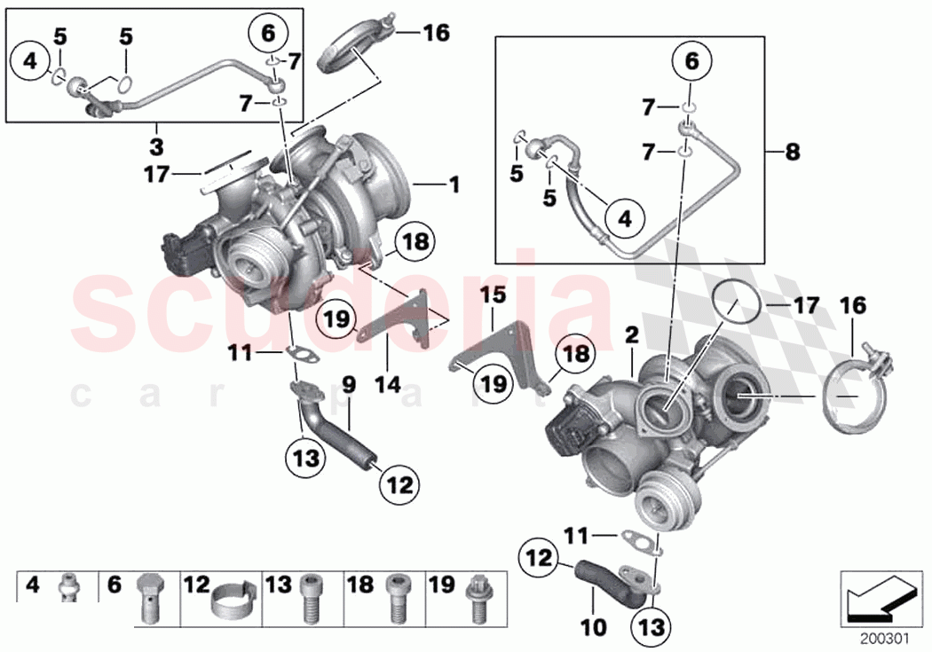 Exhaust turbocharger with lubrication of Rolls Royce Rolls Royce Wraith RR5(2017-2023)